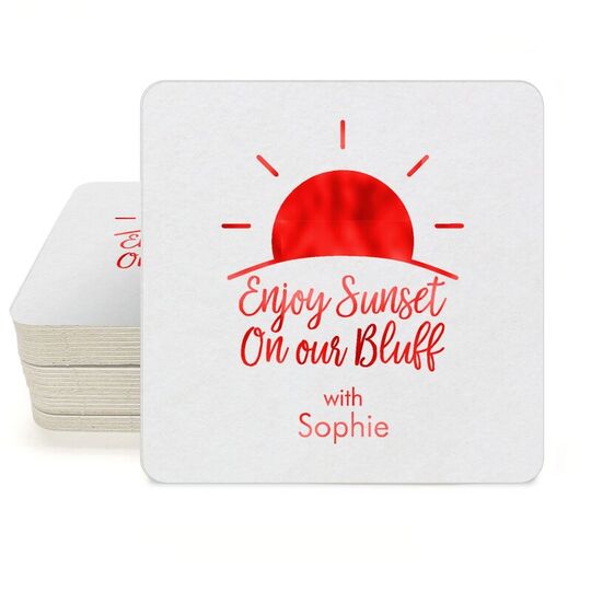 Enjoy Sunset on our Bluff Square Coasters